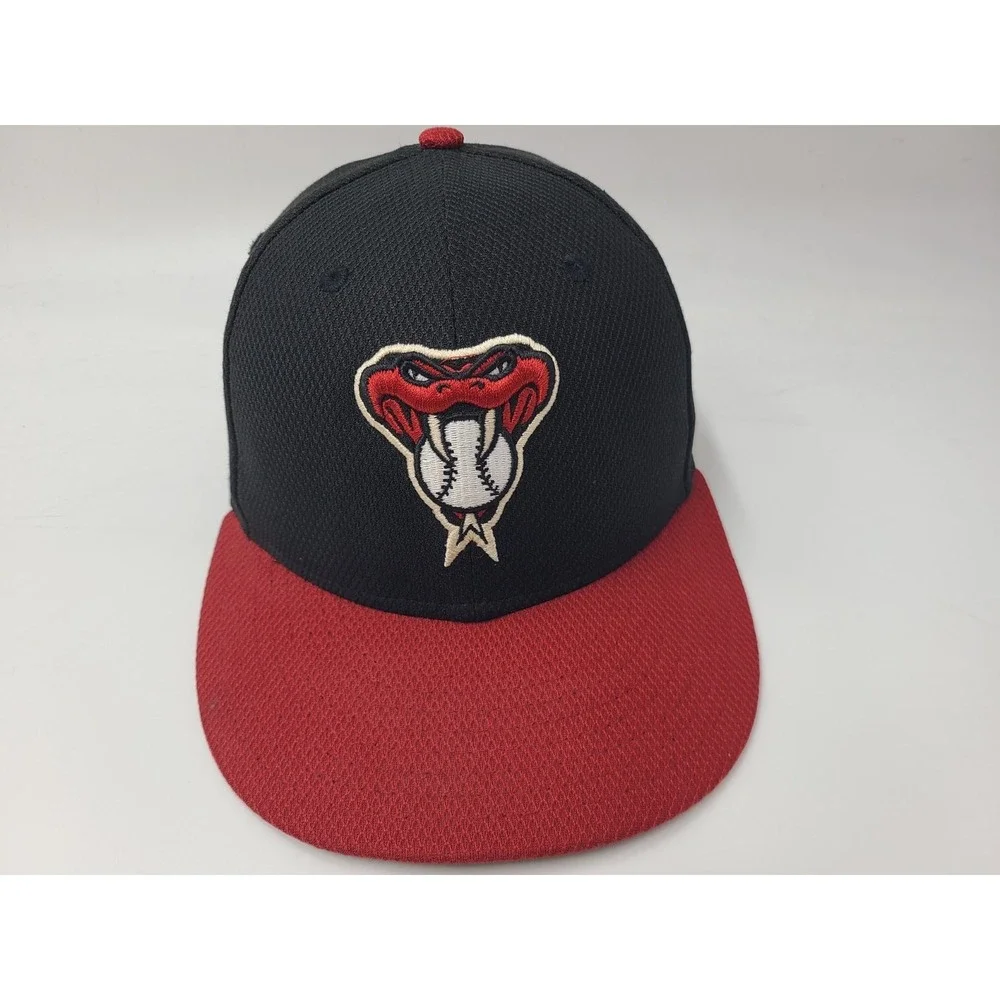 Arizona Diamondbacks New Era 59Fifty Fitted 7 Hat Cap Polyester MLB Black Red